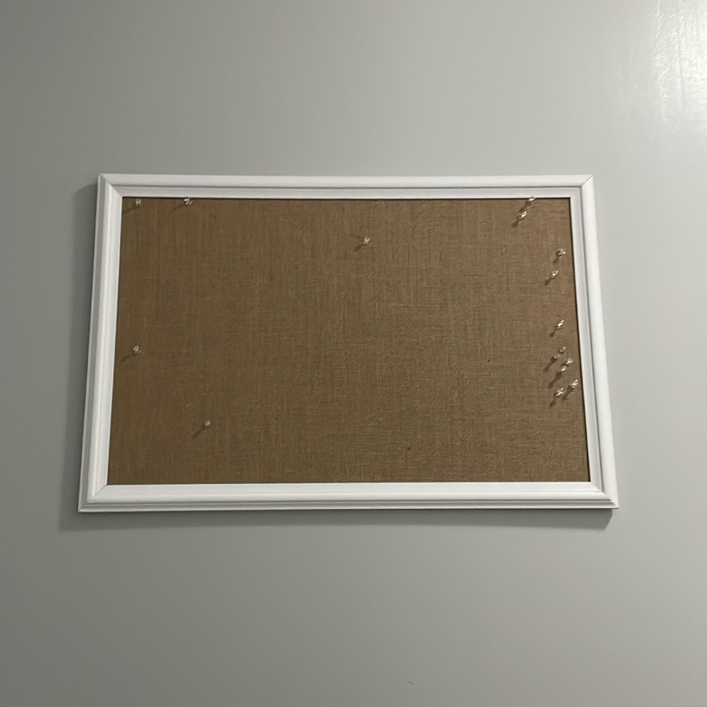 Wall Mount White Border Vision Board | Minimalist White and Brown Pin Board